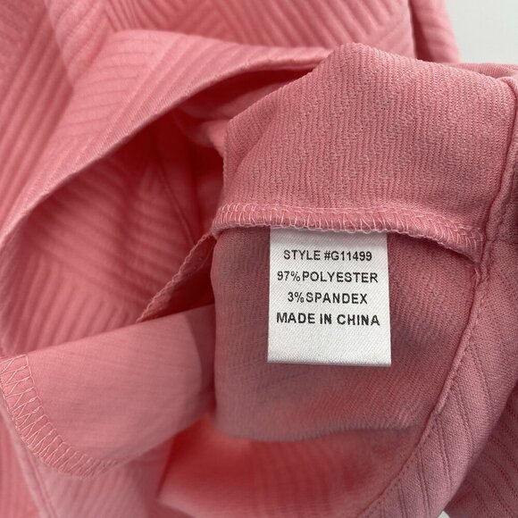 Jodifl Women’s Size M Pink Textured Dress Pockets Short Sleeve Preppy - Picture 9 of 11